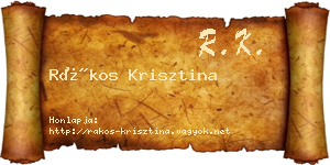 Rákos Krisztina névjegykártya